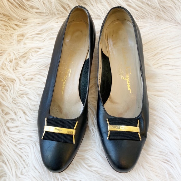 Salvatore Ferragamo Shoes - Salvatore Ferragamo Black Heels Pumps Sz 8.5 C